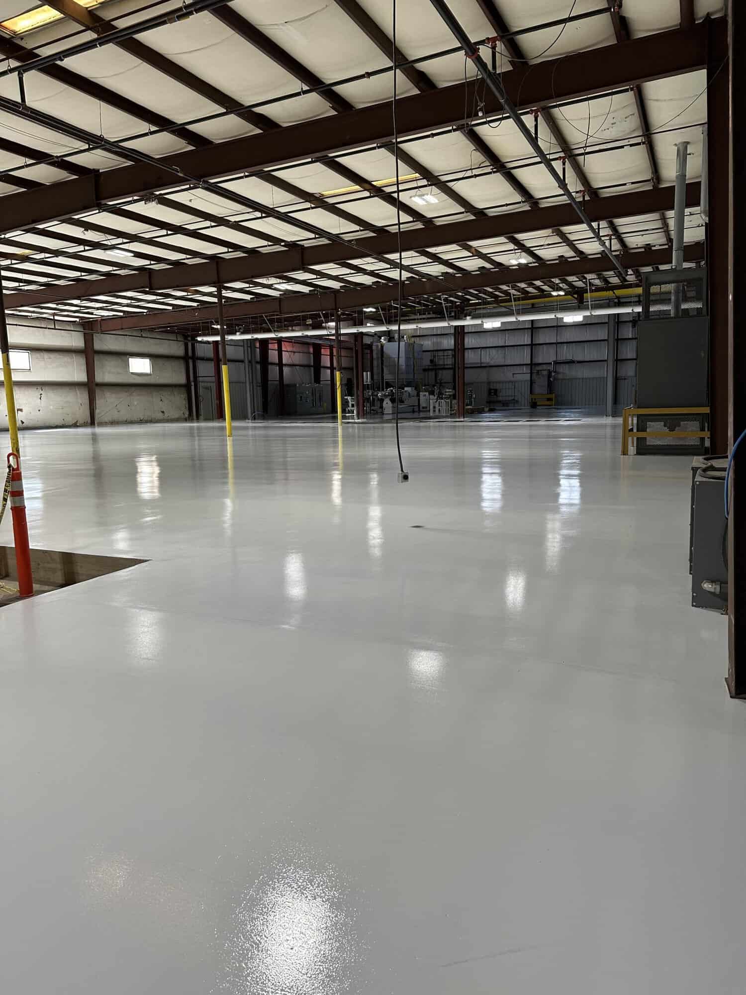 Finished warehouse floor coating