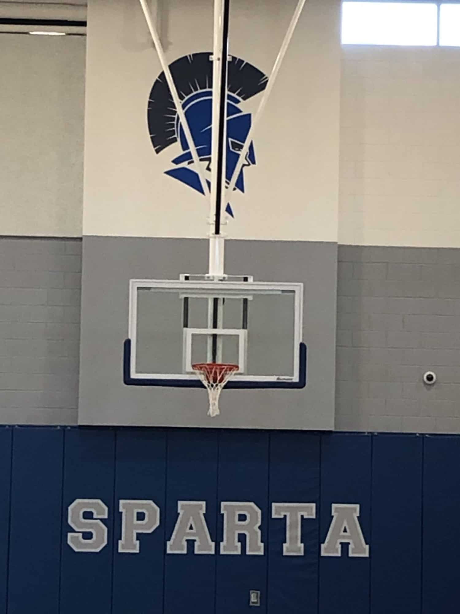 Repainted school gymnasium in Sparta, Michigan
