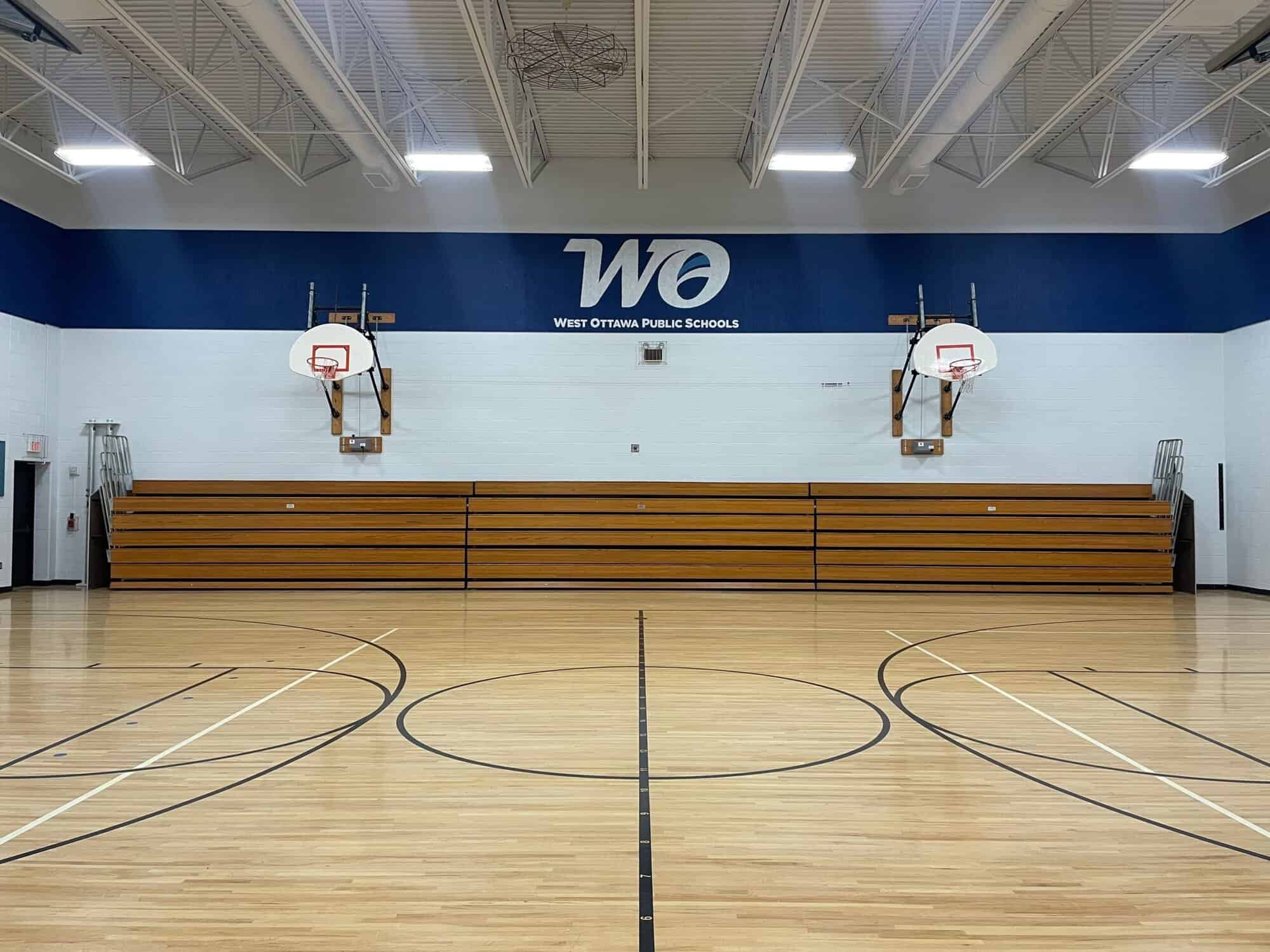 Repainted gymnasium for West Ottawa Public Schools